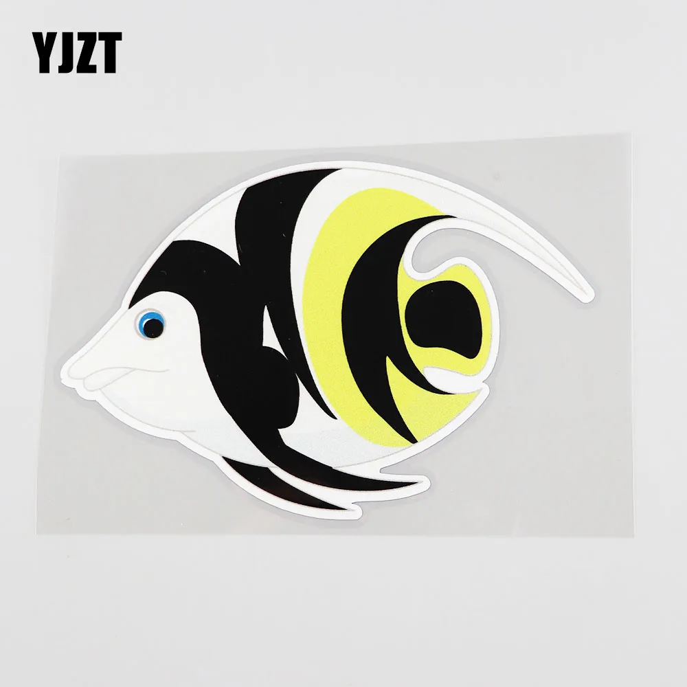 

YJZT 14.5CMX9.5CM Coral Fish Car Sticker Home Furnishing Decoration Pvc Decal 6A-0048