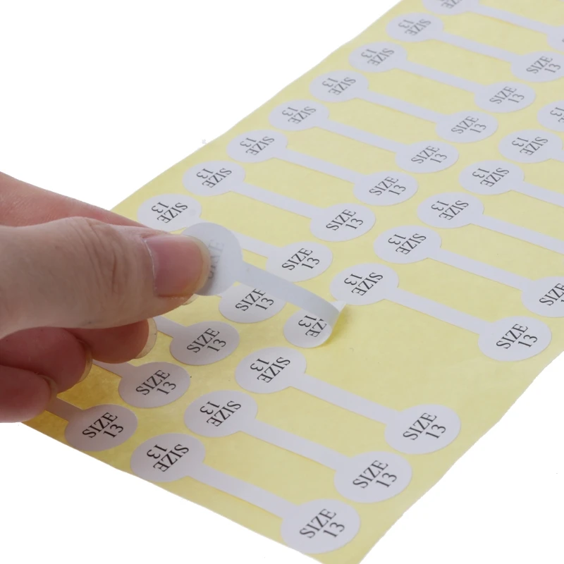 

100Pcs White Paper Jewelry Sticker Ring Size Tag Labels Jewelry Display Cards