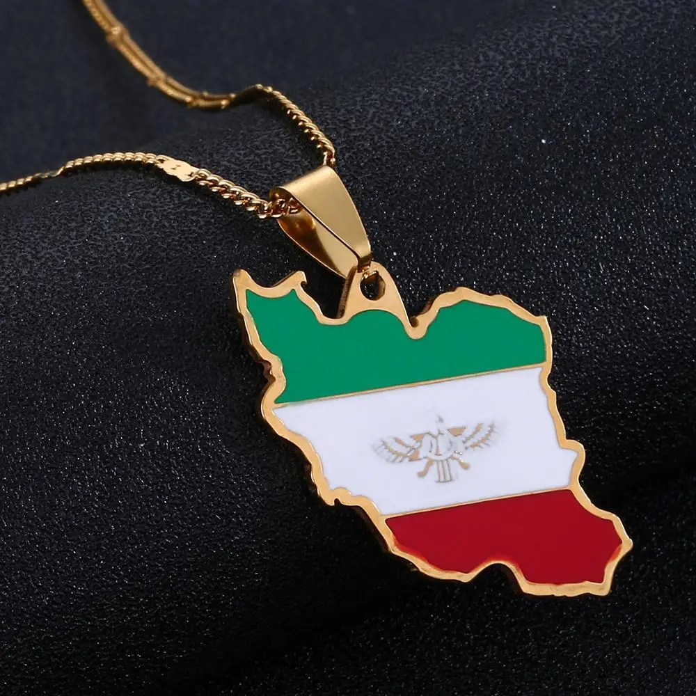 Ожерелье из нержавеющей стали с эмалью и картой Южного Судана подвеска золотого