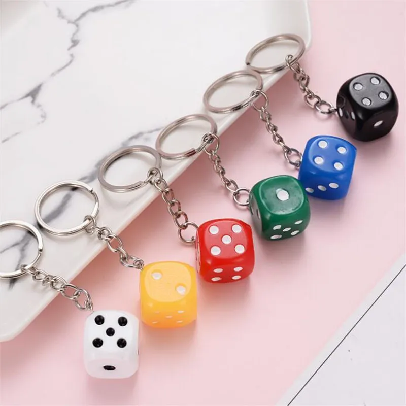 Wholesale Solid Color Dice Medium Keychain Bag Pendant Creative Small Gift | Key Chains