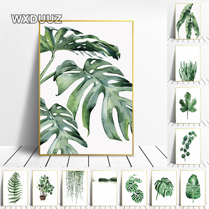 Скандинавский стиль Тропическое растение зелень украшение Современная роспись