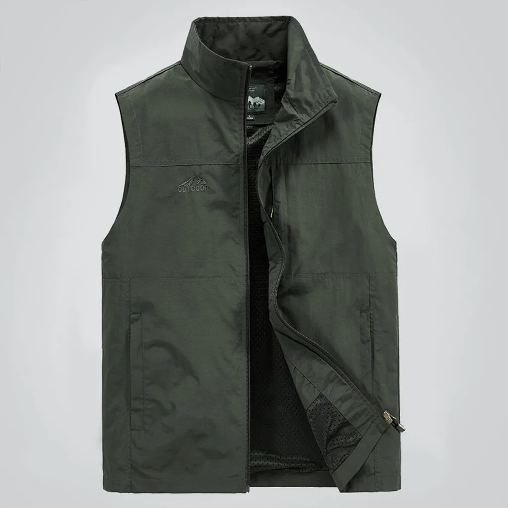 2XL 3XL 4XL мужской повседневный летний хлопковый жилет большого размера без рукавов Мужчины мульти-карманные фотографии жилет 9,20