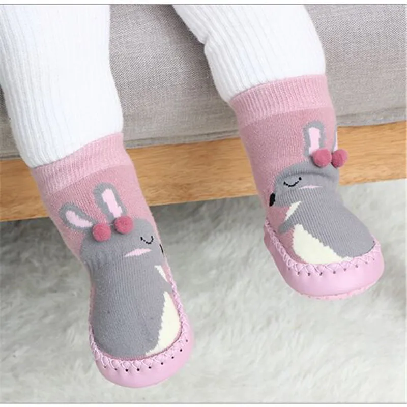 

New Toddler Indoor Sock Shoes Newborn Baby Socks Winter Thick Terry Cotton Girl Sock with Rubber Soles Infant Animal Funny Sock