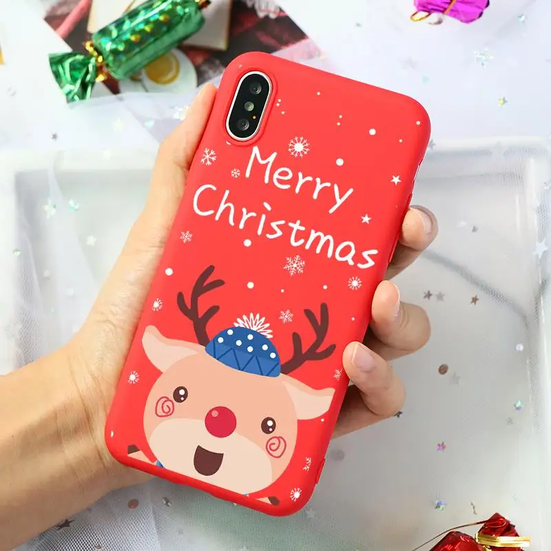 Kho7-lanmaolu Мягкий силиконовый чехол из ТПУ с принтом Санта Клауса и оленя для iPhone 11 Pro 7 8 6 6S Plus XR X XS Max 5 5S SE чехол-накладка - Цвет: Kho7-lanmaolu