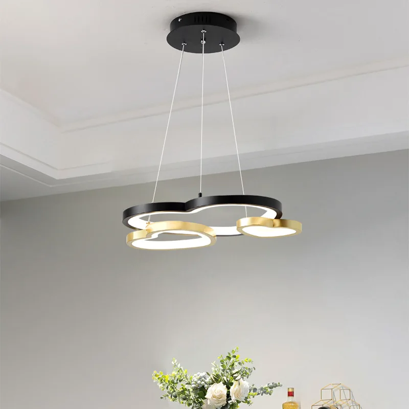 

Modern Simple Metal Chandelier Creative Dining Room Luminaires Children's Room Hall Nordic LED Acrylic Home Gold Hanging Lamp