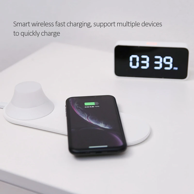 RISE-Original Wireless Charger with LED Night Light Magnetic Attraction Fast Charging for IPhones Samsung Huawei Xiaomi Phone Ch |