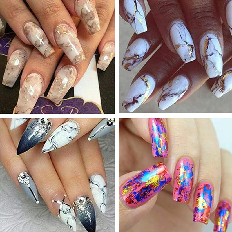 10 шт инструментов для ногтей Фольга передачи Стикеры клей акриловые бусины