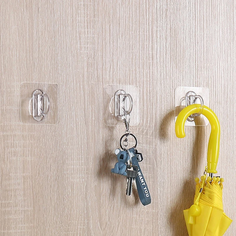 

Multifunctional Round Hooks Strong Self Adhesive Door Wall Shower Bottle Hooks Transparent Wall Storage Sucker for Household
