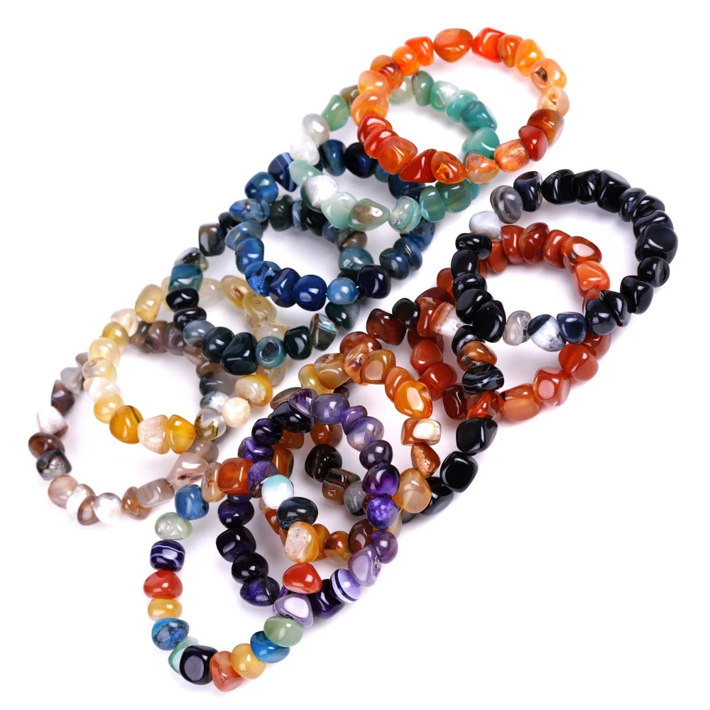 

2021 Summer Sublimation Gothic Gradient Cute Agate Bracelets For Women Natural Stone Charm Bracelet Beads Boho Beach Jewelry Emo