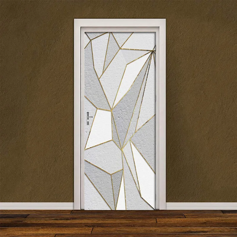 2 шт./компл. персональные геометрические золотые линии 3D наклейки на стену
