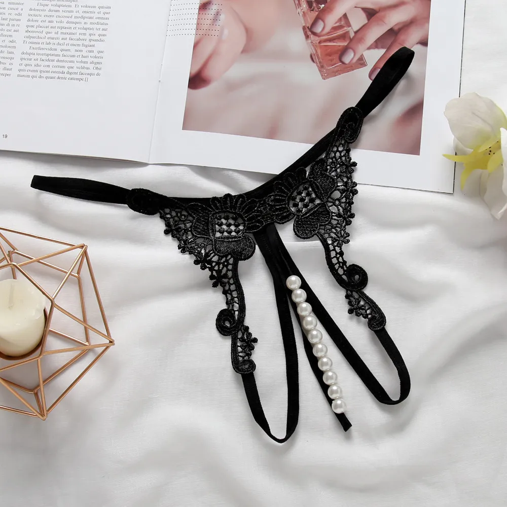 Женские брюки с вышивкой сексуальные женские стринги кулоном и жемчугом трусики