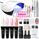 УФ-светодиодная лампа, дрель, гелевый набор для ногтей, быстрое строительство для ногтей, поли гель для ногтей с наращиванием ногтей, инструменты для дизайна ногтей, набор для маникюра