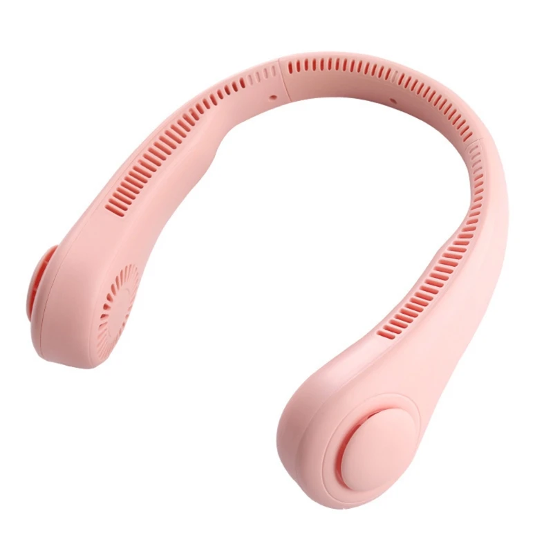 

Porous Hanging Neck Fan Sports Fan Lazy Portable Mini Fan No Leaf Usb Mini Mute Electric Fan Three-Speed Double Fan