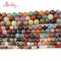 natural round smooth multicolor beads natural stone spacer loose beads for women men diy necklace bracelet jewelry making 15