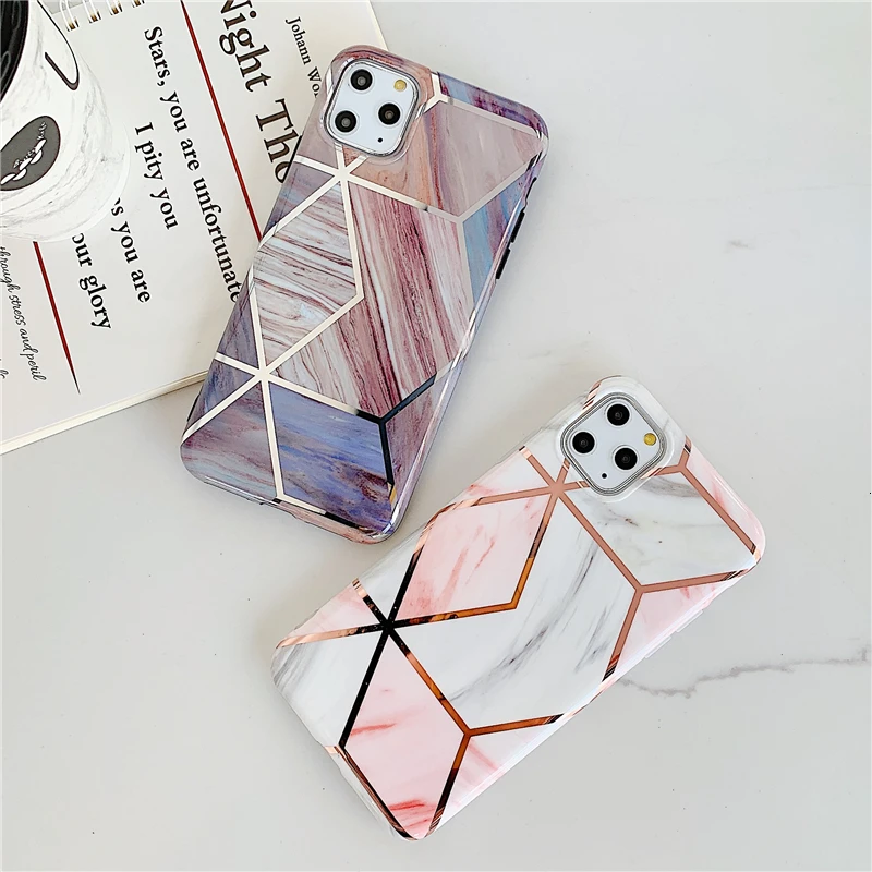 Новый гальванический клетчатый Чехол для мобильного телефона 2019 iphone 11 pro MAX 7 8 X