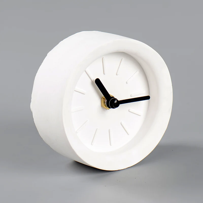 Скандинавский бетонный форма в виде часов Силиконовый цемент будильник ручной