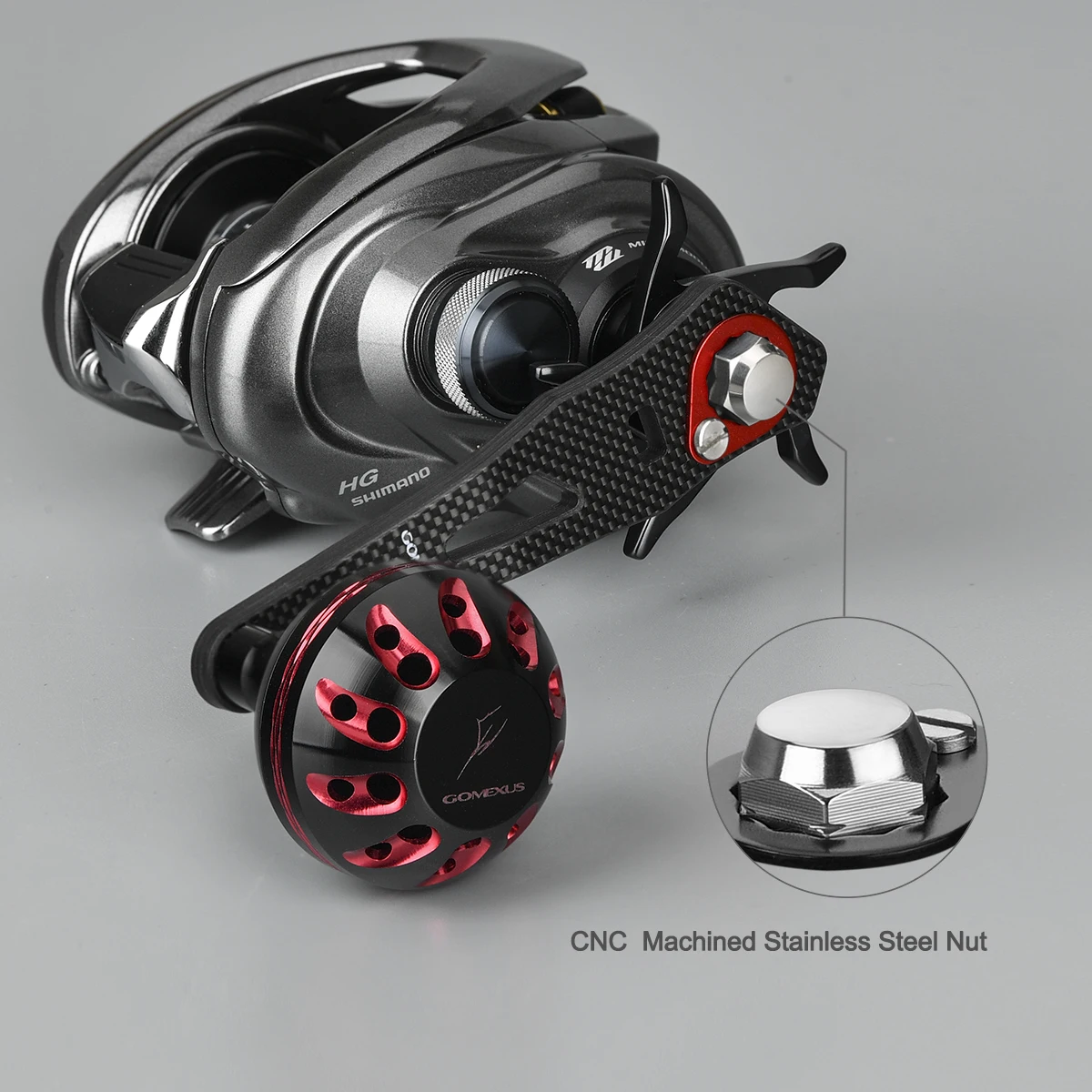 Gomexus катушка с ручкой из углерода для Shimano Curado Banax Daiwa Abu Garcia Doyo Lews 8x5 мм катушка для baitcasing 75 мм как описание