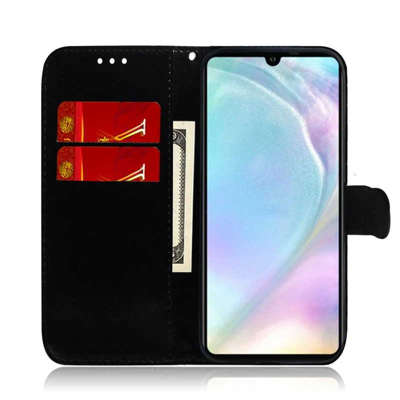 Роскошный кожаный зеркальный Чехол книжка для Huawei P30 Lite Pro Honor 10 8S Nova 4E Y5 Y6 2019 P Smart