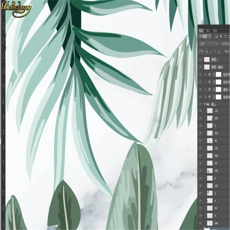 3d обои на заказ средневековые ручная роспись тропический лес растения пейзаж |