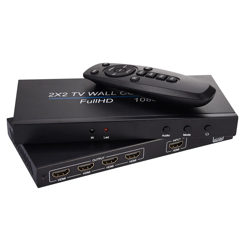 

2X2 Video Wall Controller 1 HDMI Input 4 HDMI Output 2X1/3X1/4X1/1X2/1X3/1X4 TV Processor Images Stitching EU/US/AU/UK Plug