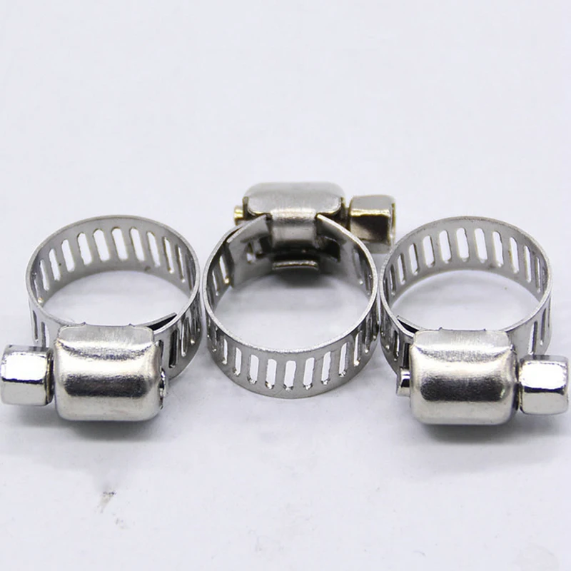 5pcs 6mm-25mm Stainless Steel Mini Fuel Line Pipe Hose Clamp Clip Optional Size for Air Water Silicone | Обустройство дома