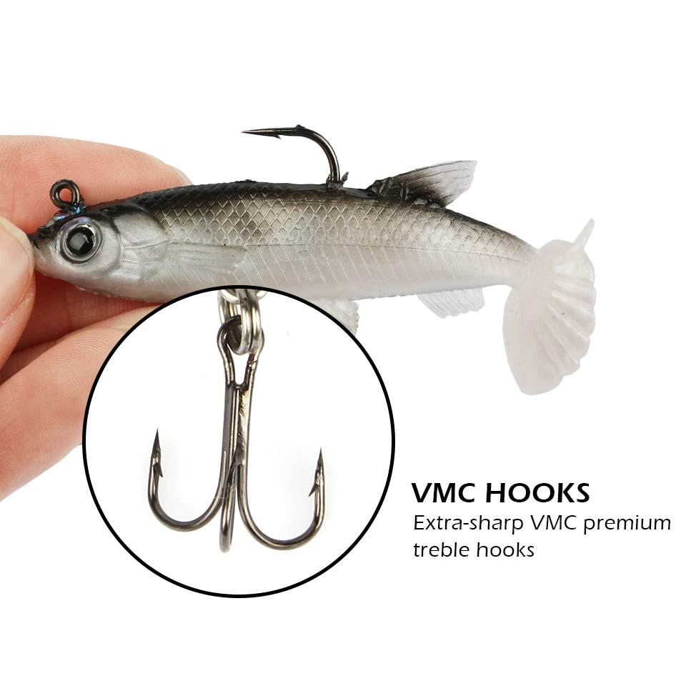 Goture 5 шт./лот рыболовные приманки Swimbait 8 см/13g блесны искуственные паллет Lead Jig Head с