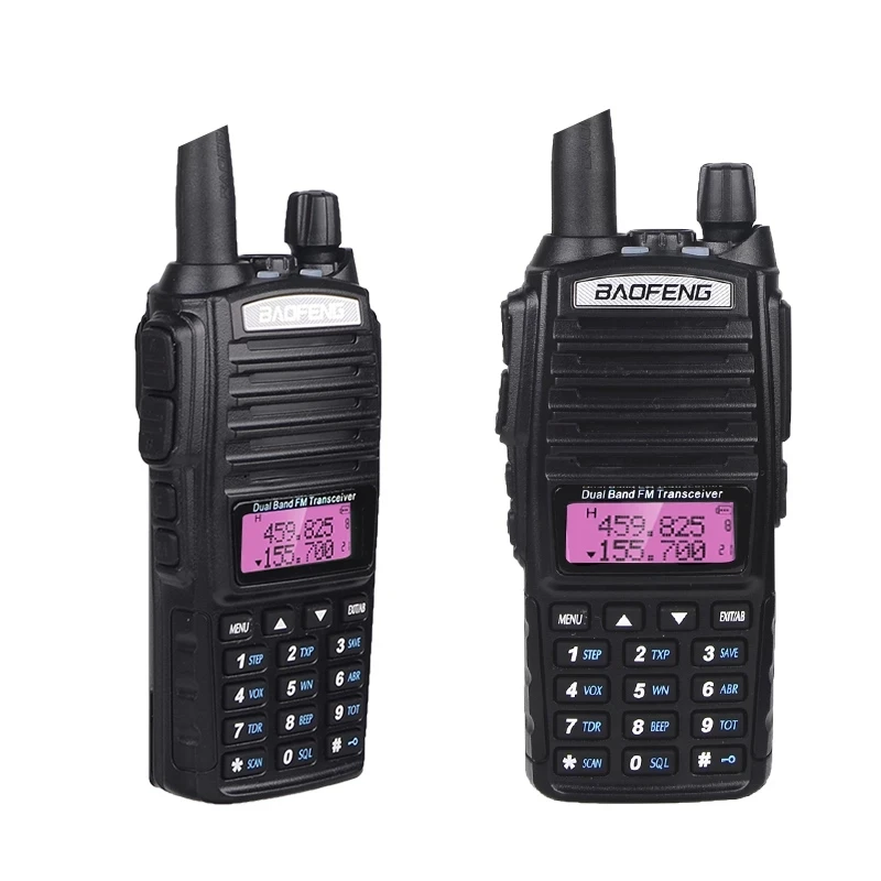 baofeng long range powerful walkie talkie uv82 5w 8w vhf uhf dual band ham radio transceiver hunting portable uv82 two way radio free global shipping