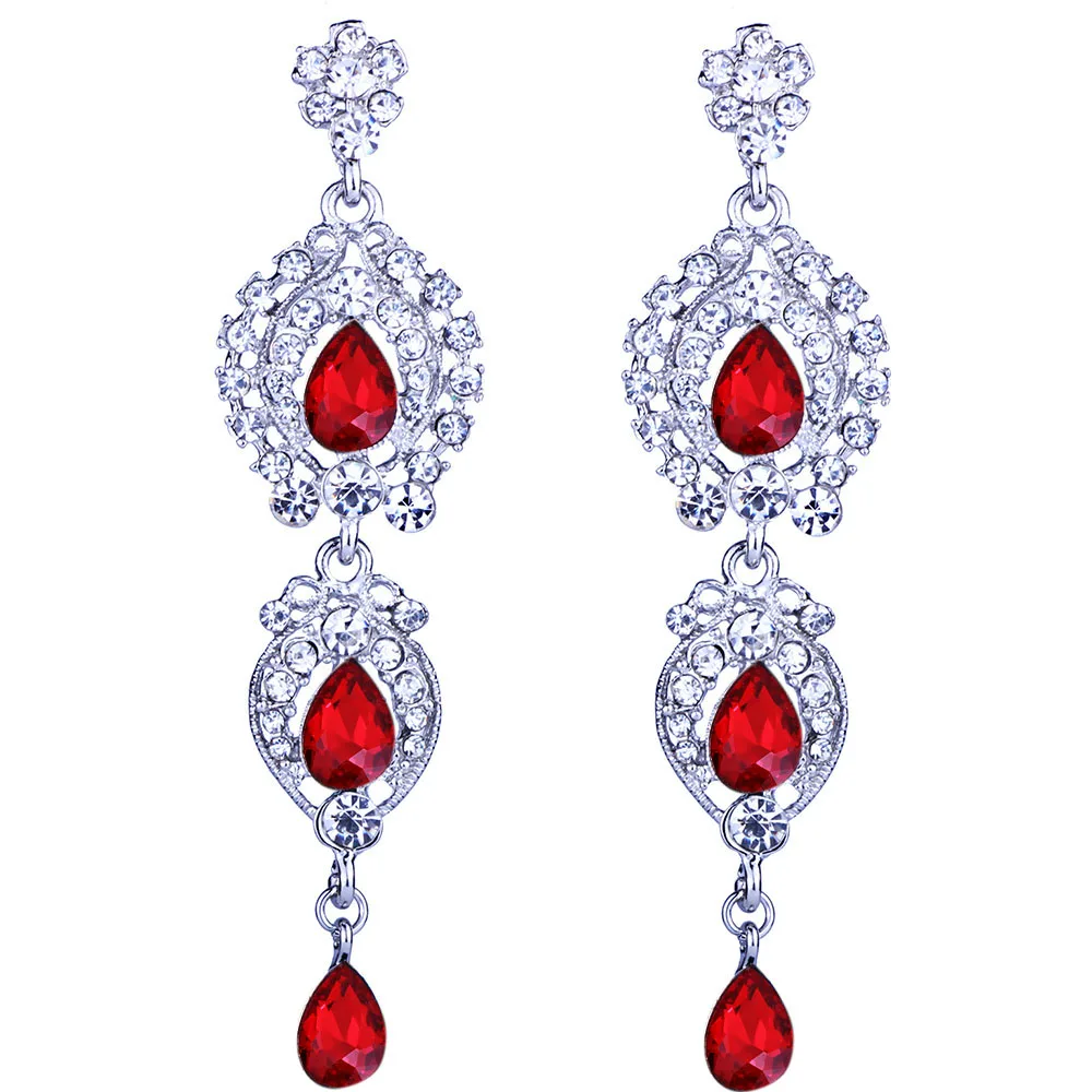 Новые посеребренные серьги с бахромой женские Красочные Стразы кисточками