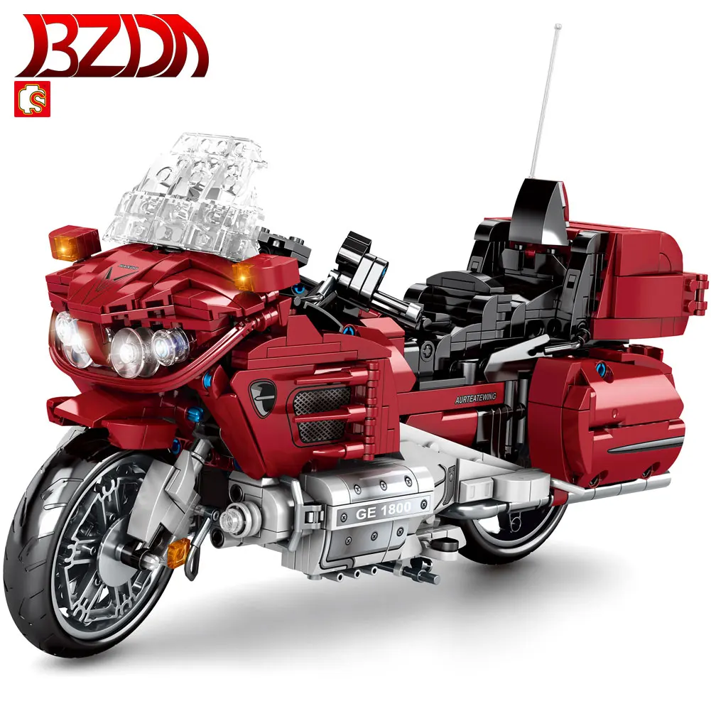 

BZDA 1205PCS City Motorcycle Building Blocks Expert MOTO Racing Car Model SEMBO Bricks Toys For Boys Gift