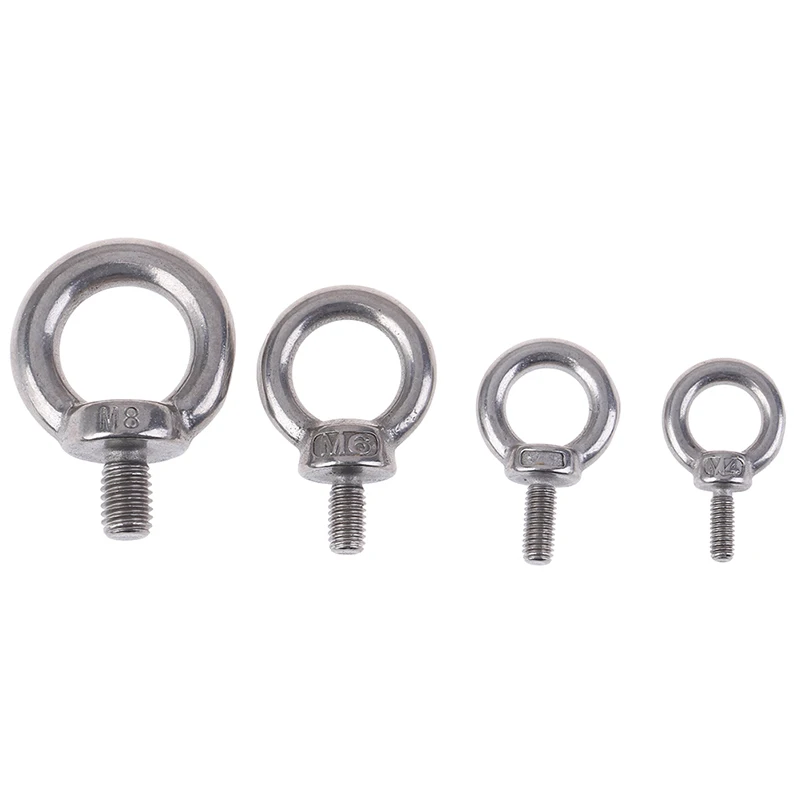 

1Pc New M4 M5 M6 M8 304 Stainless Steel Marine Lifting Eye Screws Ring Loop Hole for Eyebolt Dropshipping