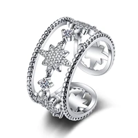 z versaille star shape ring multilayer cubic zirconia adjustable jewelry for women girls wedding gift