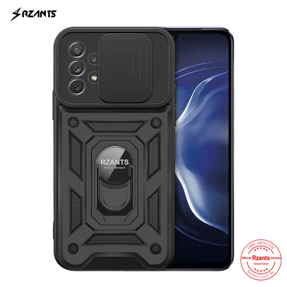 

Rzants For Samsung Galaxy A52 A72 A22 4G 5G Case Shockproof Ring Stand Hard Casing Lens Camera Protection Military Plain Cover