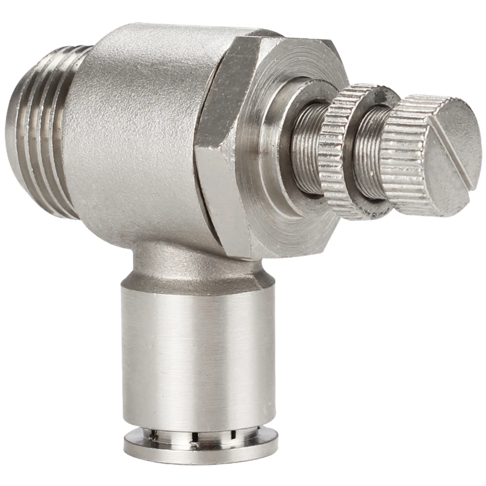 SL brass nickel-plated pneumatic quick coupling male thread air speed control valve acceleration 1/8 1/4 3/8 1/2 M5 | Обустройство