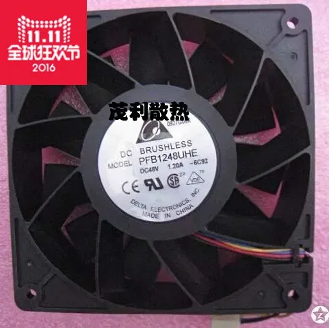 Delta Electronics PFB1248UHE 6C92 постоянного тока 48В 1.2A 120x120x38 мм 4 провод Сервер вентилятор