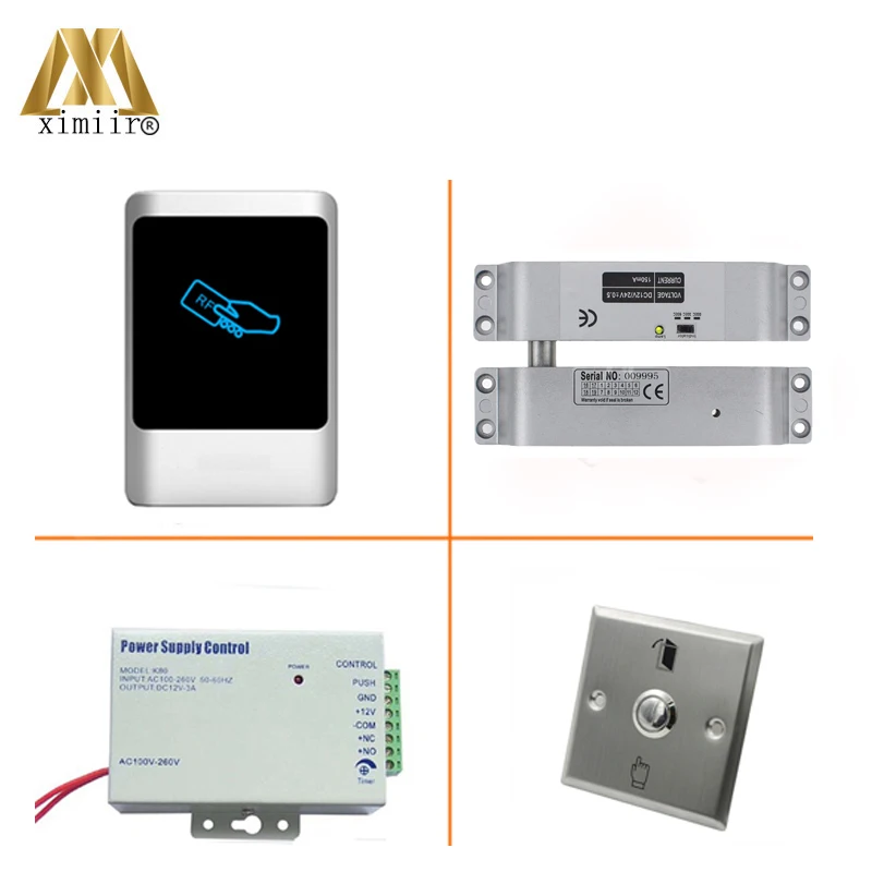 

Access Control M07 Kit With Electro Lock 12V3A Power Supply Exit button IP65 Access Control System
