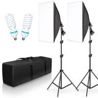 photography lighting kit photo box professional studio continuous equipment with 2 bulbs e27 socket 50cm70cm softbox