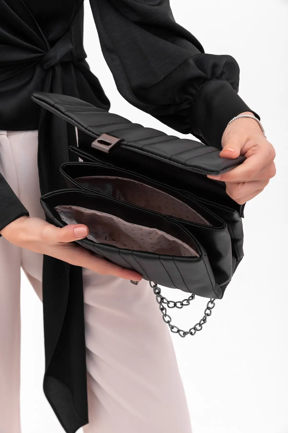 Koop Zwart Baguette Leuke Mini Bag Organizer Handtassen Zachte Vrouwen Tas Parfum Tas Cosmetische Bag Drop Kit Luxe Pouch