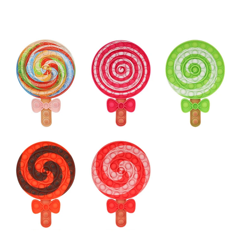 

Big Size 20Cm Pop It Lollipop Push Bubble Sensory Rainbow Fidget Toy Silicone Squeeze Anxiety Stress Reliever Adult Kids Toys