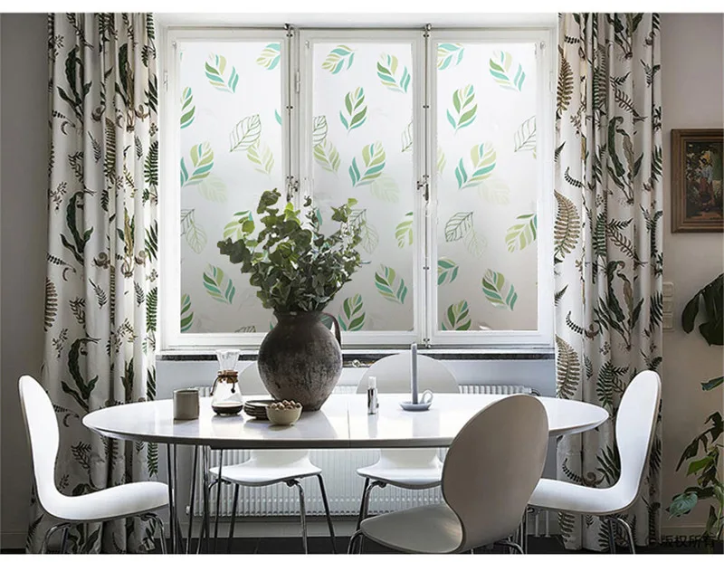 

Decorative Window Privacy Film with Non Adhesive Vinyl Frosted Heat Control Window Stickers Static Cling Window Tint Film