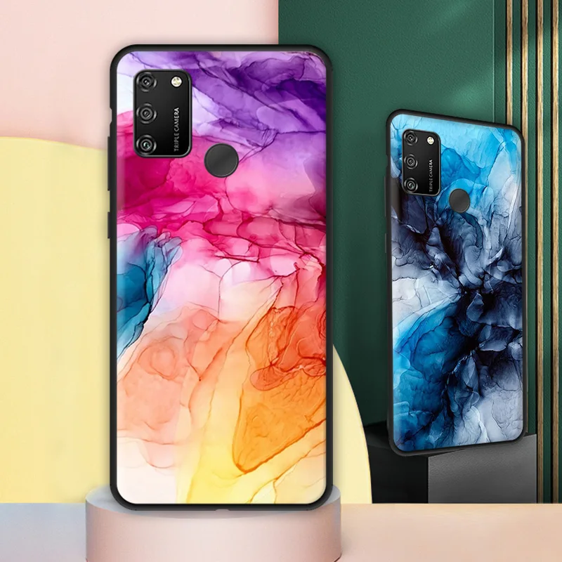 Чехол для телефона Huawei Honor Play 4 4T 3e 3 чехол с рисунком акварели и мрамора View 10 Lite 20 Pro