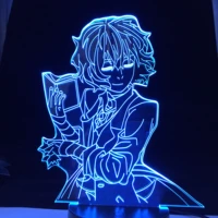 bungo stray dogs dazai book 3d led anime lamp nightlights illusion color changing table lamp for bedroom decoration