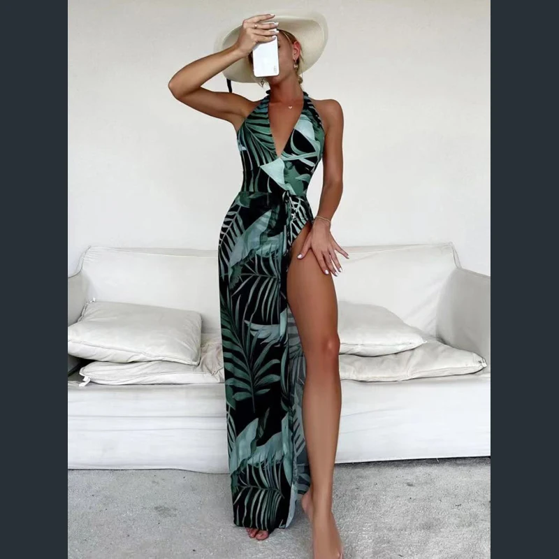 

Летняя одежда, Женская пляжная одежда 2022, купальник, наряды для точечного белья, на косточках, с высокой талией, однотонная форма с диагональ...