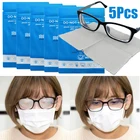 Салфетка для очков, 14x14,5 см, 5 шт., противотуманная, микрофибра, тканевые очки очиститель для Линзы для очков экрана камеры телефона, многоразовая