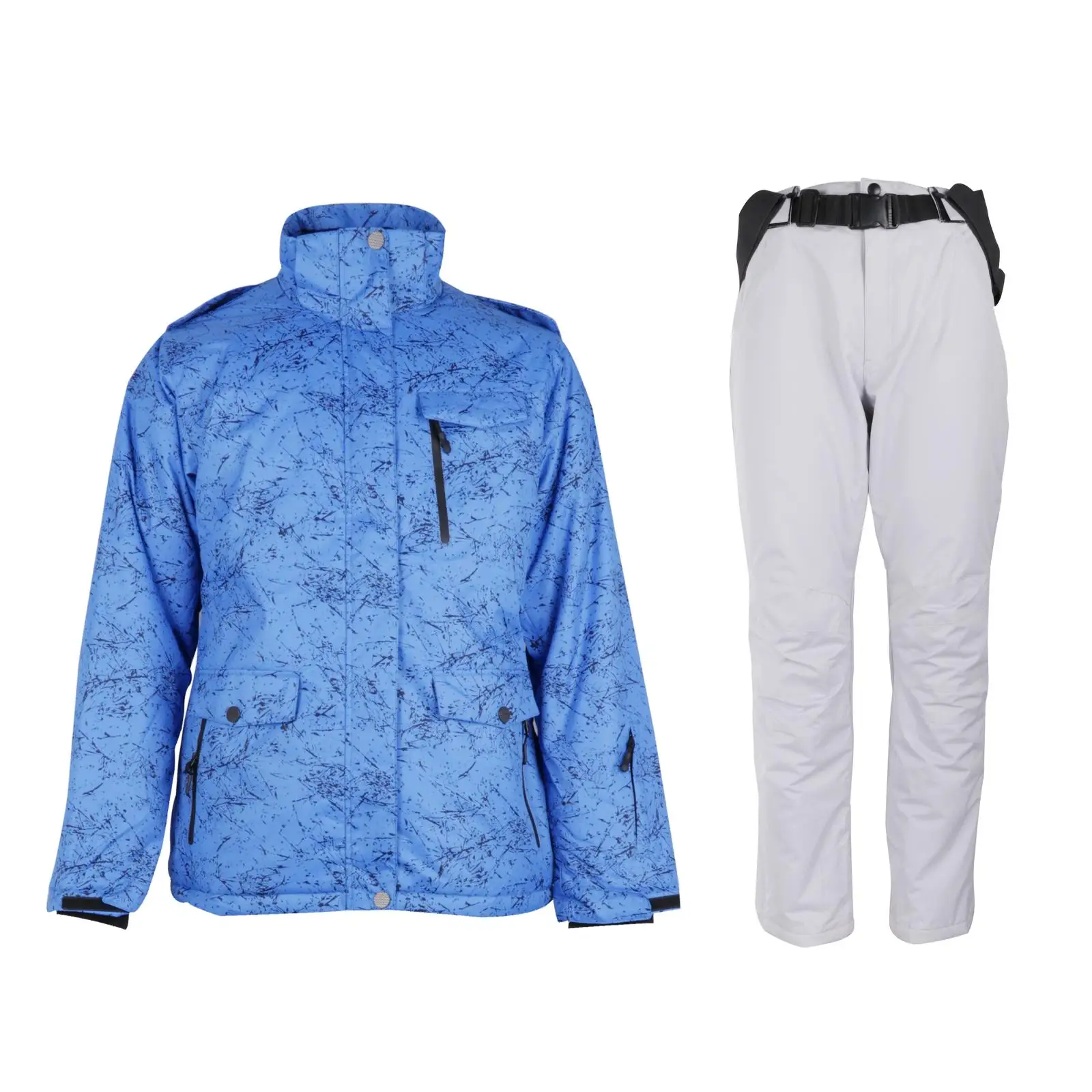 

Man Women Adult Insulated Ski Suit Hooded Ski/Snowboard Jacket with Trousers