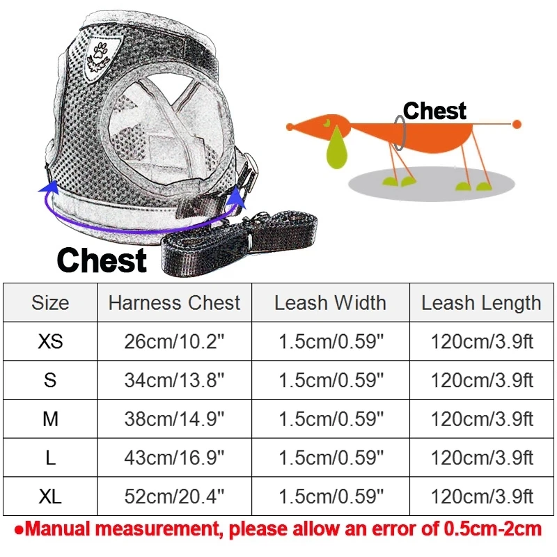 

Breathable Cat Harness And Leash Escape Proof Pet Clothes Kitten Puppy Dogs Vest Adjustable Easy Control Reflective Cat Harness