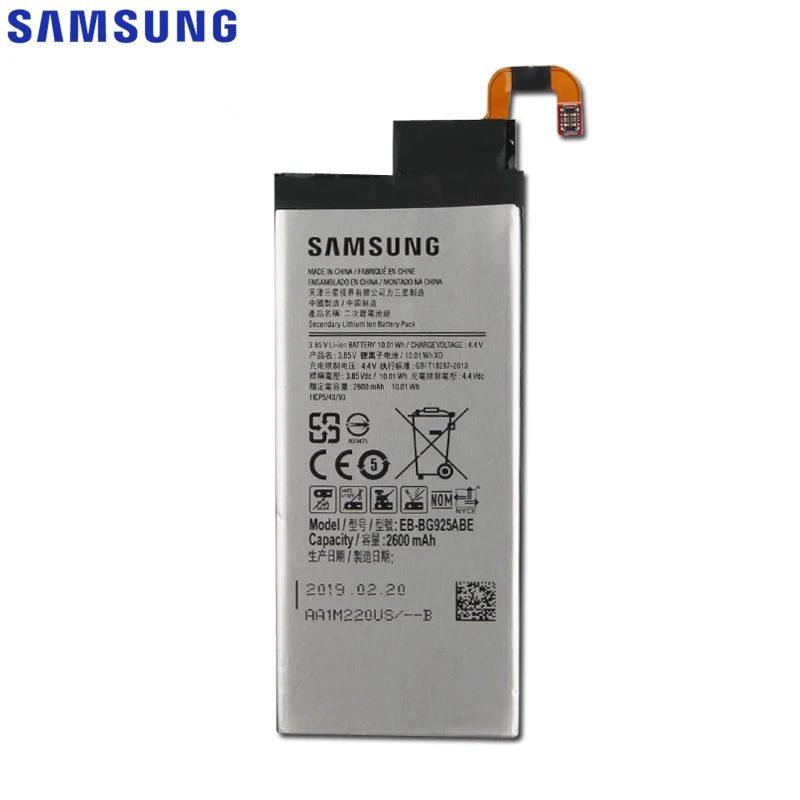 samsung Батарея для Galaxy S6 край G9250 G925K G925S G925FQ G925F G925L S6Edge G925V G925A EB-BG925ABA 2600 мА-ч