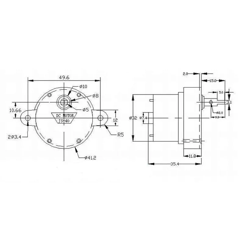 Электродвигатель с двойным плоским валом и высоким крутящим моментом 12 В 2