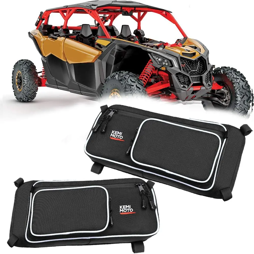 Черная задняя дверная сумка KEMIMOTO UTV пара с наколенником для Can Am Maverick X3 Max Turbo R 2017 2018