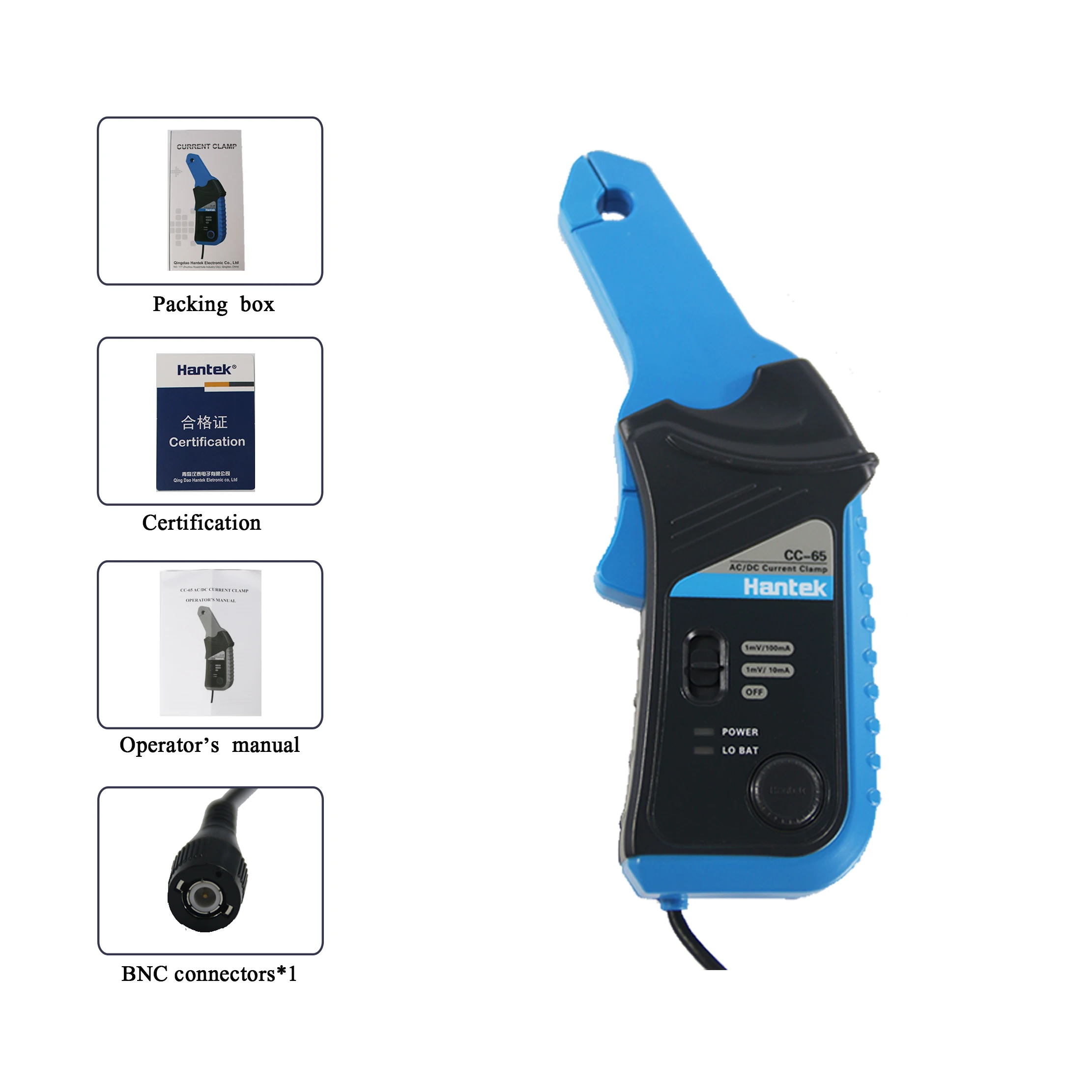Hantek CC-65 AC/DC токовые клещи для цифровой мультиметр осциллограф 20 кГц пропускная