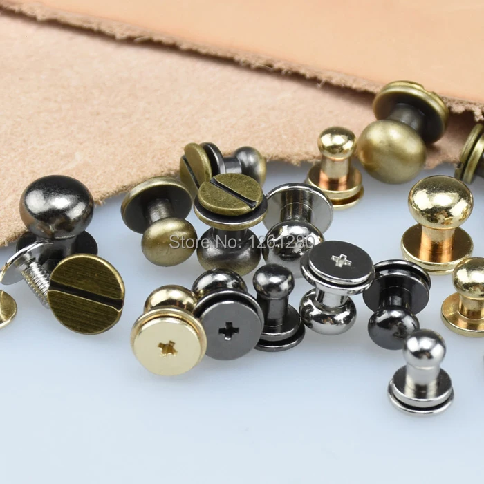 6 стилей кошелек сумка Винт латунный ремень заклепки кобурная Кнопка главный